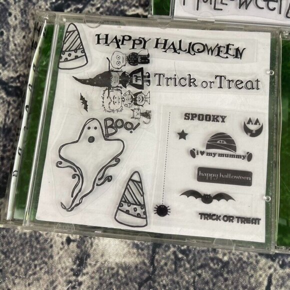 Halloween Clear Cling Stamp Set Echo Park Spellcast Ghost Witch Candycorn - Picture 2 of 9